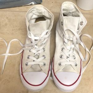 White hightop converse
